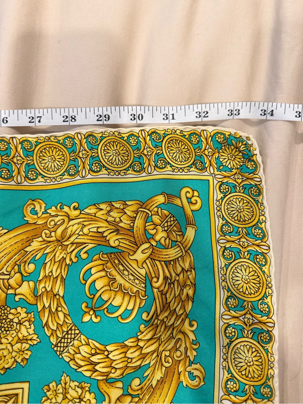 Versace Green, Purple & Gold Baroque Silk Scarf - Atelier Versace - Picture 3 of 10